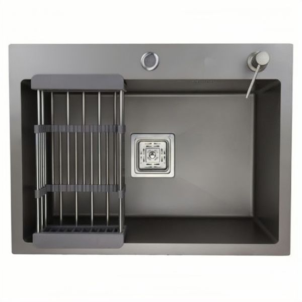 Мойка врезная AGATA C6050-АS Сатин 60х50 см с квадратным отверстием3,0 х 1,0 мм, глубина 220 мм сифон, коландер, дозатор