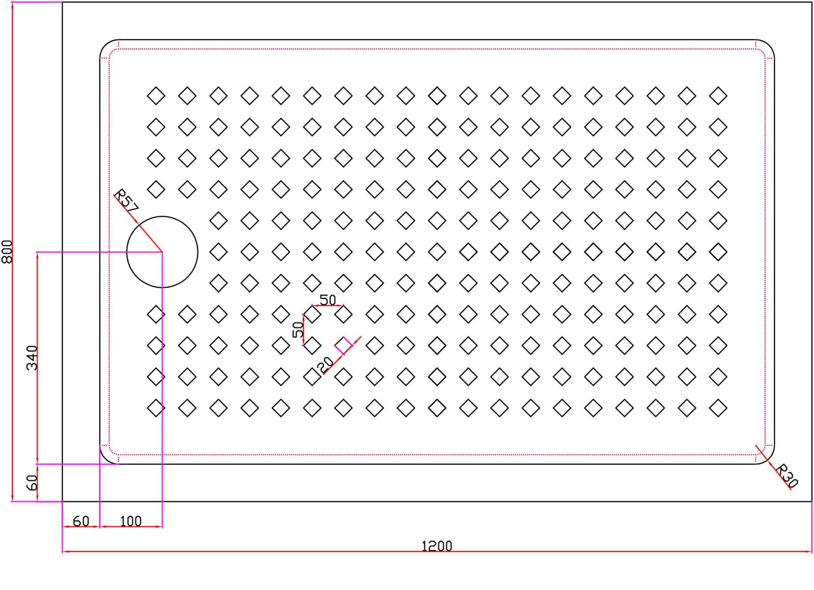 АКРИЛОВЫЙ ПОДДОН CEZARESTRAY-A-AH-120/80-15-W