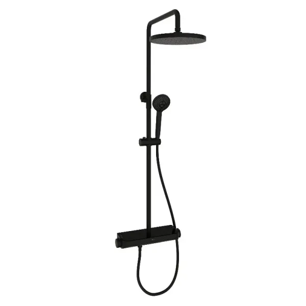 Душевая система Sancos Teo SC11002MB, термостатическая, черная матовая