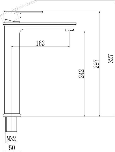 Смеситель для раковины высокий Savol S-600301G