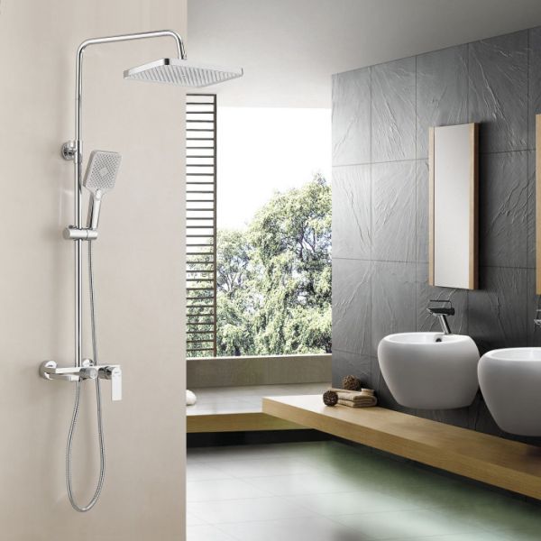 Душевая система с изливом BELZ  B24678 верхний душ, лейка, хром