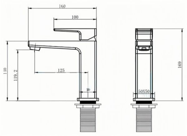 Kern 1555 Matt Gold Смеситель для раковины высокий матовое золото