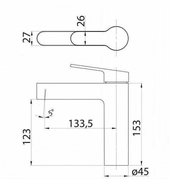 Смеситель на раковину брашированное золото BelBagno DELTA DEL-LVM-BORO