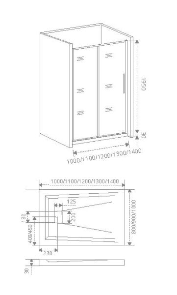 Душевое ограждение Good Door IDEA WTW-130-C-CH