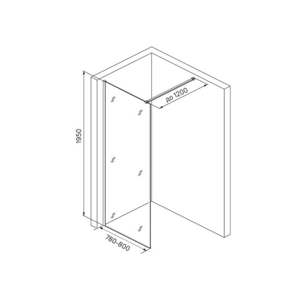 Душевые перегородки Walk In SLIDE SLI8CS8i23