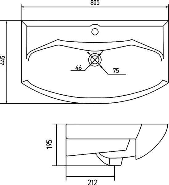 Раковина SMILE 80см Акватон 1WH207783