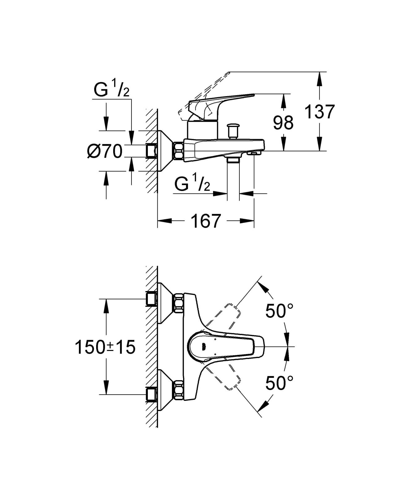 BauFlow Смес.для Ванны 23601000  GROHE