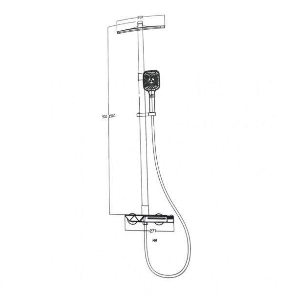 KERN 5094 Black Душевая система термостат матовый черный