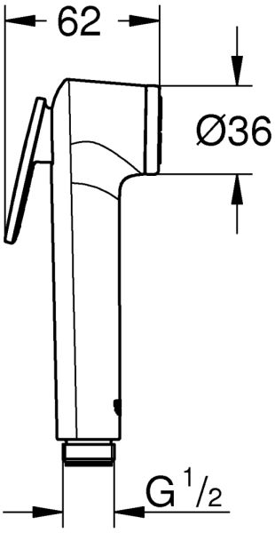 Гигиенический душ Tempesta-F, 1 вид струи с нажимной кнопкой управления (белый) 28020L01 GROHE