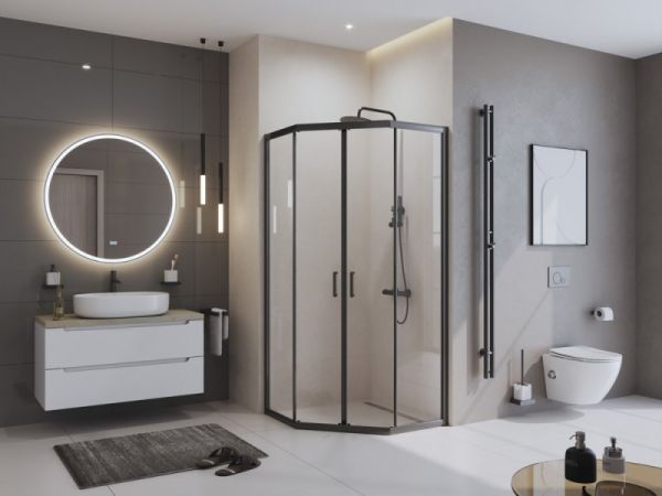 Душевой уголок UNO-195-P-2-90-C-NERO BelBagno