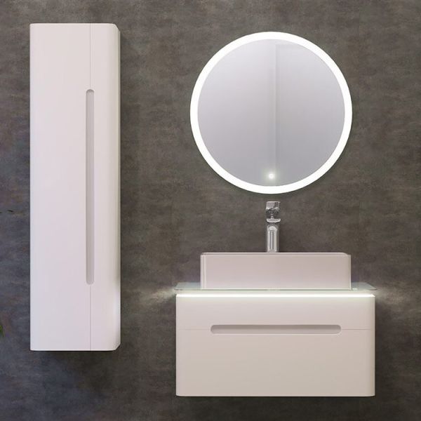 Shine 75 Тумба подвесная с раковиной MELANA 7050H с подсветкой столешницы    Velvex  RAVAL