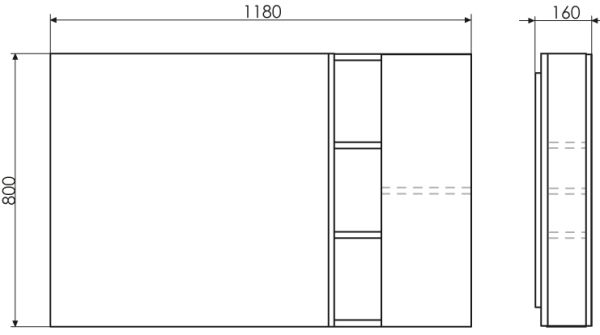 Милан-120 Зеркало-шкаф белый глянец COMFORTY