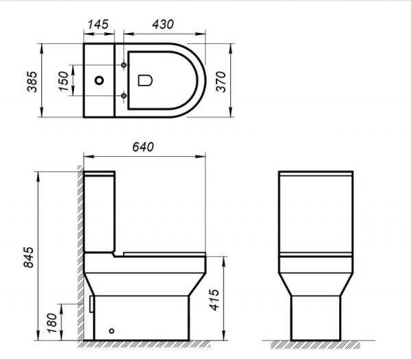 Унитаз-компакт BelBagno Norma BB339CPR безободковый, P-trap, с крышкой-сиденьем BB2111SC