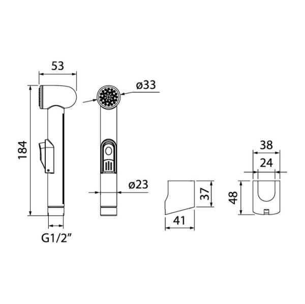 Гигеническая лейка с держателем 010SBOGi20