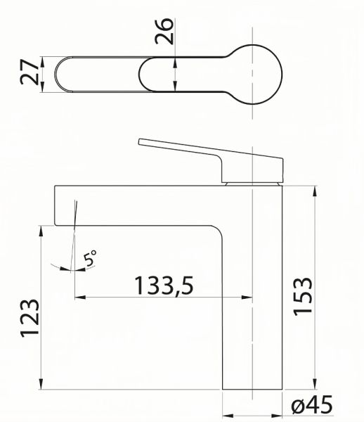 Смеситель на раковину сатин BelBagno DELTA DEL-LVM-IN
