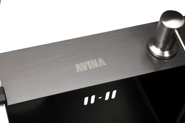 КУХОННАЯ МОЙКА AVINA  HM7843 ПРАВАЯ  ЧЕРНАЯ