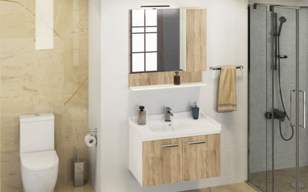 Рига 80 Зеркало-шкаф Дуб сонома COMFORTY