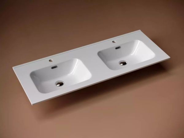 Раковина Ceramica Nova накладная  Element, CN7004 двойная белый 1210*465*180мм   Sancos