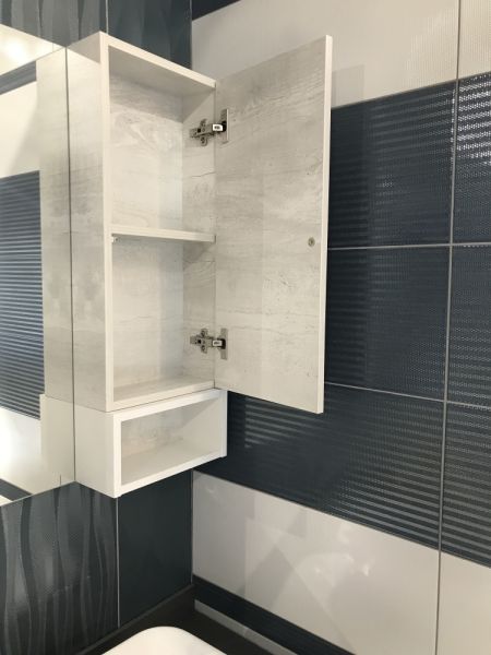 Прага 75 Зеркало-шкаф дуб белый  COMFORTY