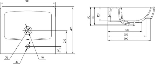 АКВАТОН. Тумба-умывальник Сильва 50 Дуб Полярный 1A211701SIW70