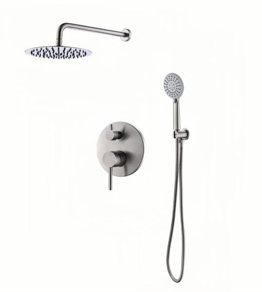Душевой набор BelBagno ETNA-SET-DDS-IN со встроенным смесителем, верхним и ручным душем, сатин