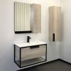 COMFORTY. Зеркало-шкаф Бонн-75 дуб дымчатый (Зеркало Короб 1+Шкаф к зеркалу Короб 2)